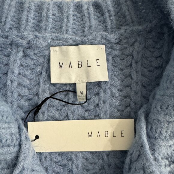 Mable Cozy Blue Gold Buttoned Cardigan NWT, Size M - Picture 12 of 14